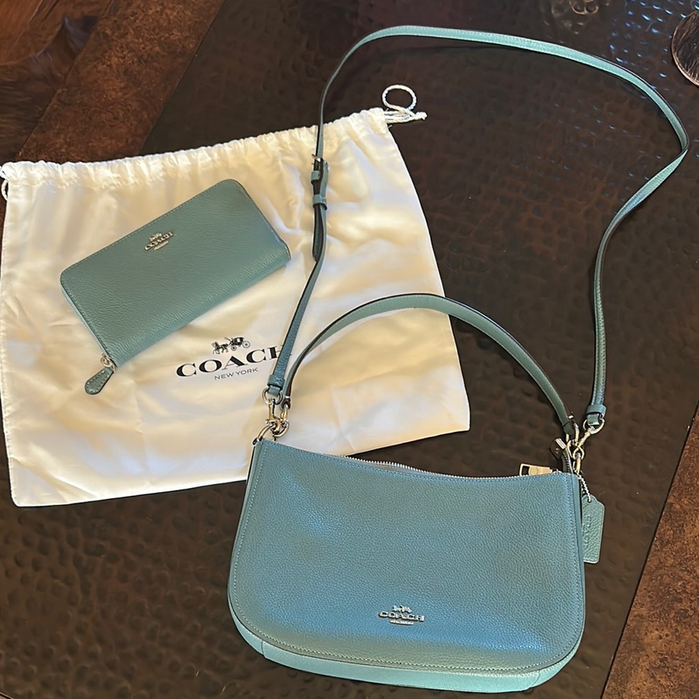 Coach Blue Leather Crossbody Bag